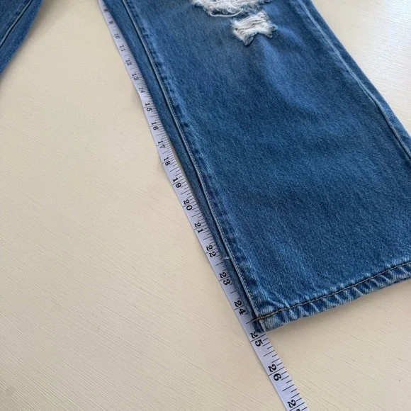 Vince Camuto Women’s Patchwork Straight Leg Jeans with Red Floral Lining - Picture 6 of 11